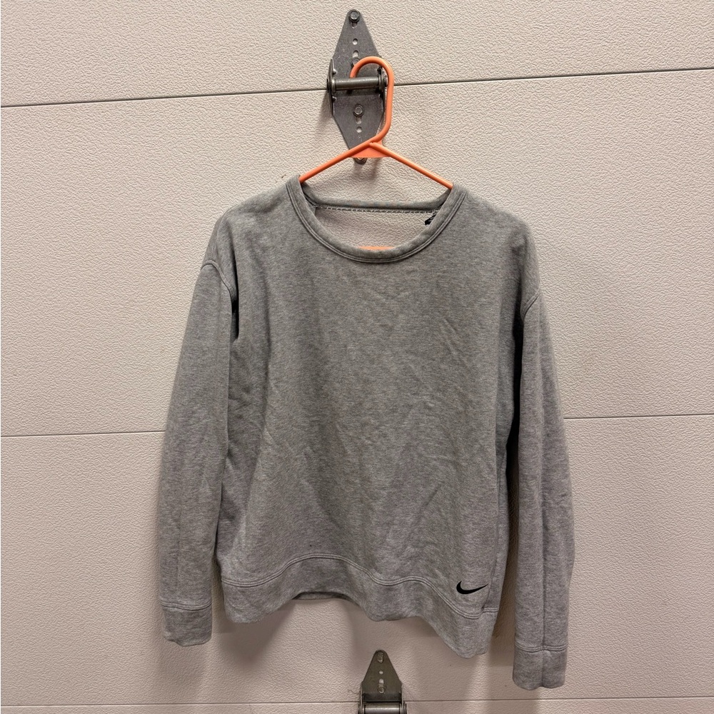 Nike Grey Pullover Sweatshirt with Black Swoosh